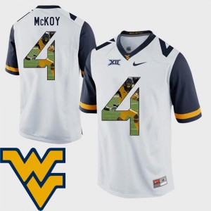 For Men's White Pictorial Fashion #4 Football Kennedy McKoy WVU Jersey 201144-246