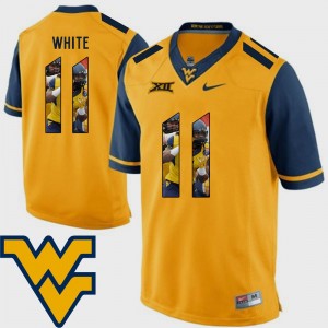 Men's Kevin White WVU Jersey Pictorial Fashion Football #11 Gold 195587-455