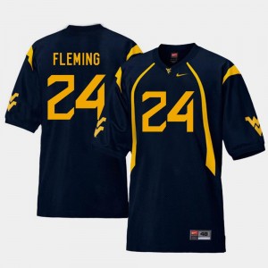 #24 Replica Navy For Men's Maurice Fleming WVU Jersey College Football 634182-868