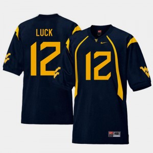 Navy For Men College Football Replica #12 Oliver Luck WVU Jersey 270971-704