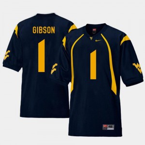 College Football Navy Shelton Gibson WVU Jersey For Men Replica #1 552948-416