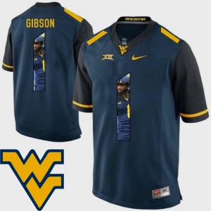 Shelton Gibson WVU Jersey Navy Football Pictorial Fashion #1 For Men 738215-380