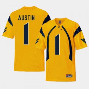 #1 Tavon Austin WVU Jersey Gold Men Replica College Football 135133-564