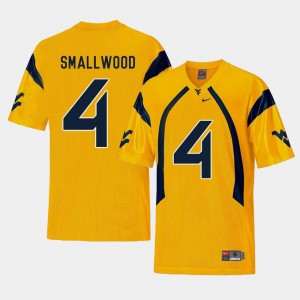 Mens Replica Gold Wendell Smallwood WVU Jersey #4 College Football 553581-228