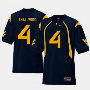 Navy Wendell Smallwood WVU Jersey Replica #4 College Football For Men's 446032-527