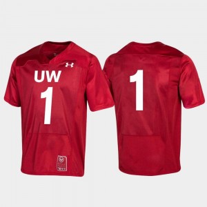 #1 150th Anniversary Men's Red Wisconsin Jersey College Football Replica 813384-473