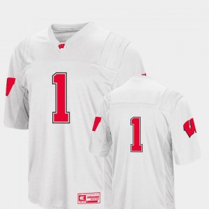 White Colosseum Wisconsin Jersey #1 For Men College Football 338465-390