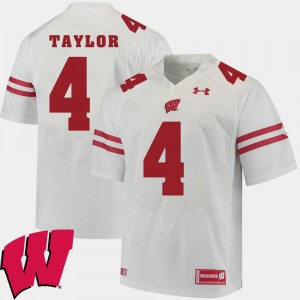 Alumni Football Game For Men's #4 2018 NCAA White A.J. Taylor Wisconsin Jersey 127172-526