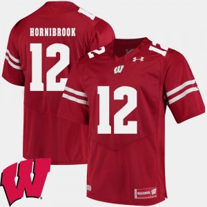 For Men's Alex Hornibrook Wisconsin Jersey Alumni Football Game 2018 NCAA #12 Red 346608-124