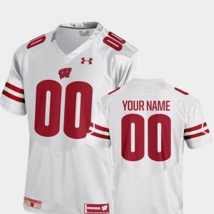 #00 White 2018 Replica For Men's Wisconsin Customized Jersey College Football 285809-982