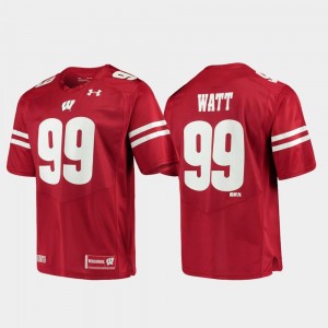 For Men's #99 Replica Red J.J. Watt Wisconsin Jersey Alumni Football Game 796434-158
