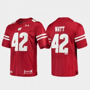 #42 Men T.J. Watt Wisconsin Jersey Red Alumni Football Game Replica 893717-627