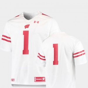 #1 College Football For Men Wisconsin Jersey Team Replica White 226612-486
