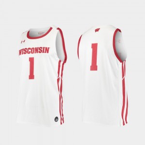College Basketball #1 White Wisconsin Jersey For Men Replica 420205-320