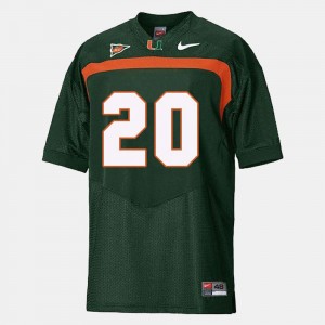 Green College Football For Men Ed Reed Miami Jersey #20 188287-958