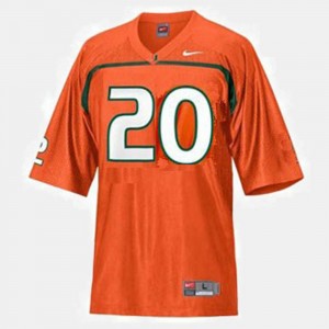 For Men #20 College Football Ed Reed Miami Jersey Orange 707221-114