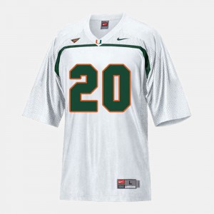 Ed Reed Miami Jersey College Football White Youth(Kids) #20 750874-780