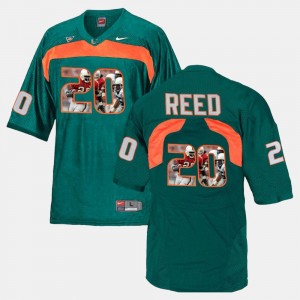 Men's Player Pictorial Green #20 Ed Reed Miami Jersey 785593-884