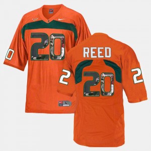 Player Pictorial Ed Reed Miami Jersey Men's Orange #20 842402-739