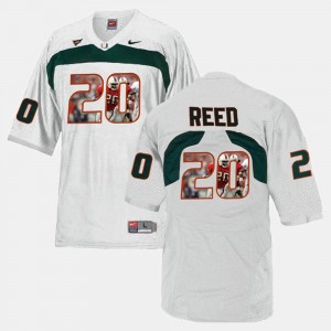 Ed Reed Miami Jersey Men White #20 Player Pictorial 278042-967