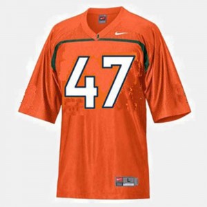 Michael Irvin Miami Jersey Orange #47 For Kids College Football 563114-535