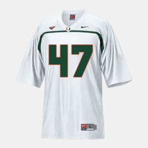 #47 For Men White College Football Michael Irvin Miami Jersey 712719-317
