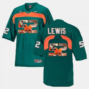 For Men Ray Lewis Miami Jersey Player Pictorial #52 Green 994180-943