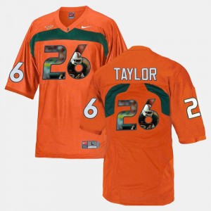 Orange #26 Mens Player Pictorial Sean Taylor Miami Jersey 956600-615