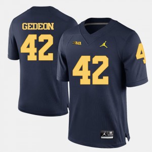 #42 Ben Gedeon Michigan Jersey Navy Blue College Football Men's 520980-136