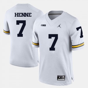 White Mens #7 Chad Henne Michigan Jersey College Football 482767-624