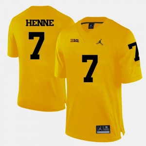 Yellow College Football Men's Chad Henne Michigan Jersey #7 956222-353