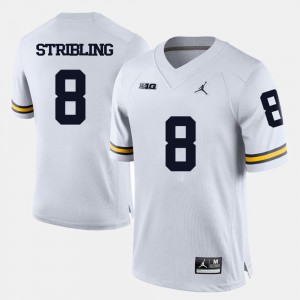 College Football Channing Stribling Michigan Jersey For Men White #8 787117-190