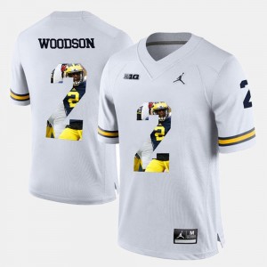 #2 Charles Woodson Michigan Jersey Player Pictorial White Men 495259-245
