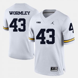 College Football Chris Wormley Michigan Jersey White Mens #43 578136-964