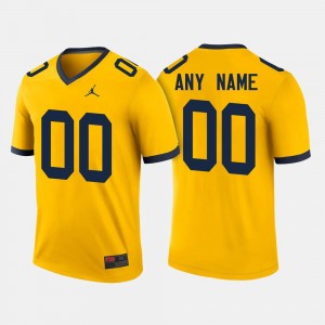 #00 College Football For Men Maize Michigan Custom Jerseys 444699-752