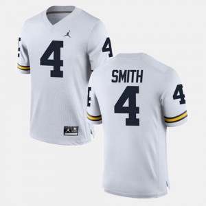 White For Men's De'Veon Smith Michigan Jersey Alumni Football Game #4 398932-422