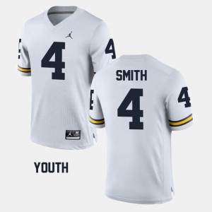 College Football De'Veon Smith Michigan Jersey Youth White #4 883192-794