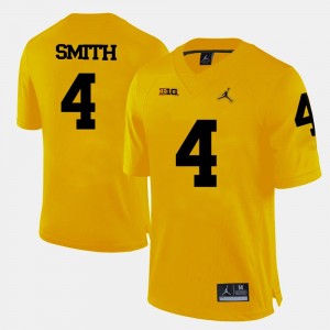 De'Veon Smith Michigan Jersey #4 College Football Men's Yellow 933357-632