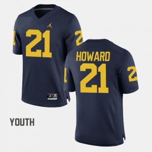 College Football Kids desmond Howard Michigan Jersey Navy #21 959094-628