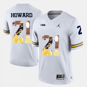 #21 Desmond Howard Michigan Jersey Player Pictorial For Men's White 299803-246