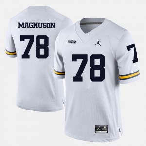 Erik Magnuson Michigan Jersey For Men's #78 White College Football 234495-971