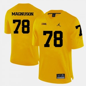 Yellow College Football #78 Men's Erik Magnuson Michigan Jersey 455150-663