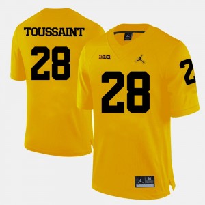 Fitzgerald Toussaint Michigan Jersey Yellow Mens College Football #28 794253-145