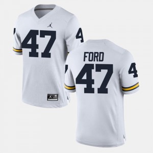 White Alumni Football Game Gerald Ford Michigan Jersey Men #47 136977-324