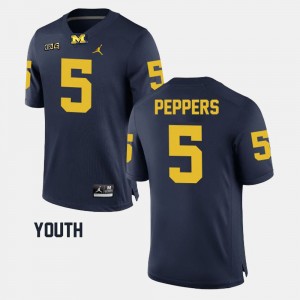 #5 Alumni Football Game Youth Jabrill Peppers Michigan Jersey Navy 500059-957