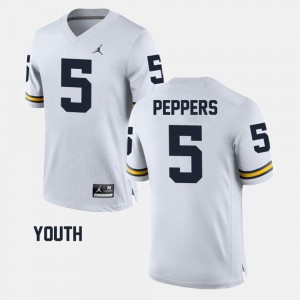 #5 Alumni Football Game Jabrill Peppers Michigan Jersey Youth White 998031-917