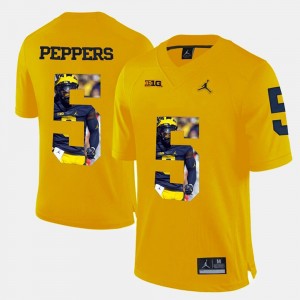 Player Pictorial Yellow For Men #5 Jabrill Peppers Michigan Jersey 766554-180