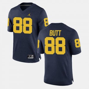 Men's #88 Navy Jake Butt Michigan Jersey Alumni Football Game 424112-423