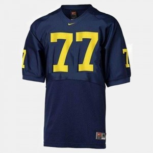 Jake Long Michigan Jersey #77 Men Blue College Football 921135-927