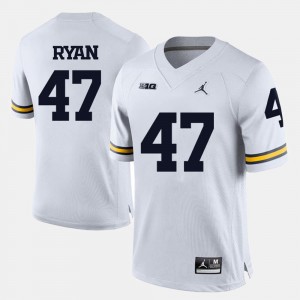 College Football For Men's #47 Jake Ryan Michigan Jersey White 881828-298